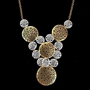 Gold and silver costume necklace 19”